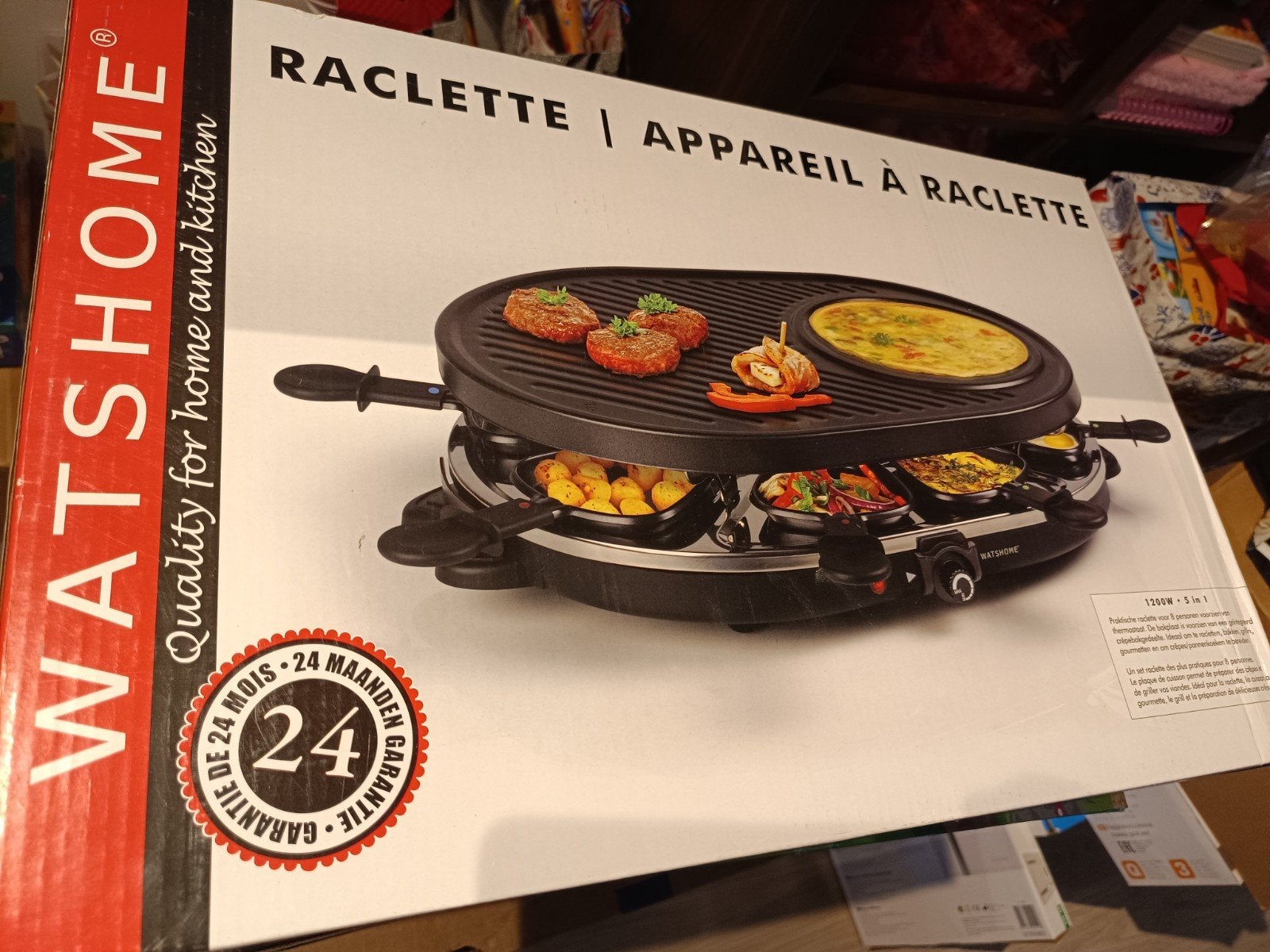 raclette gourmet stel 8 personen met grillplaat nieuw, Witgoed en Apparatuur, 8 personen of meer, Nieuw, Ophalen of Verzenden