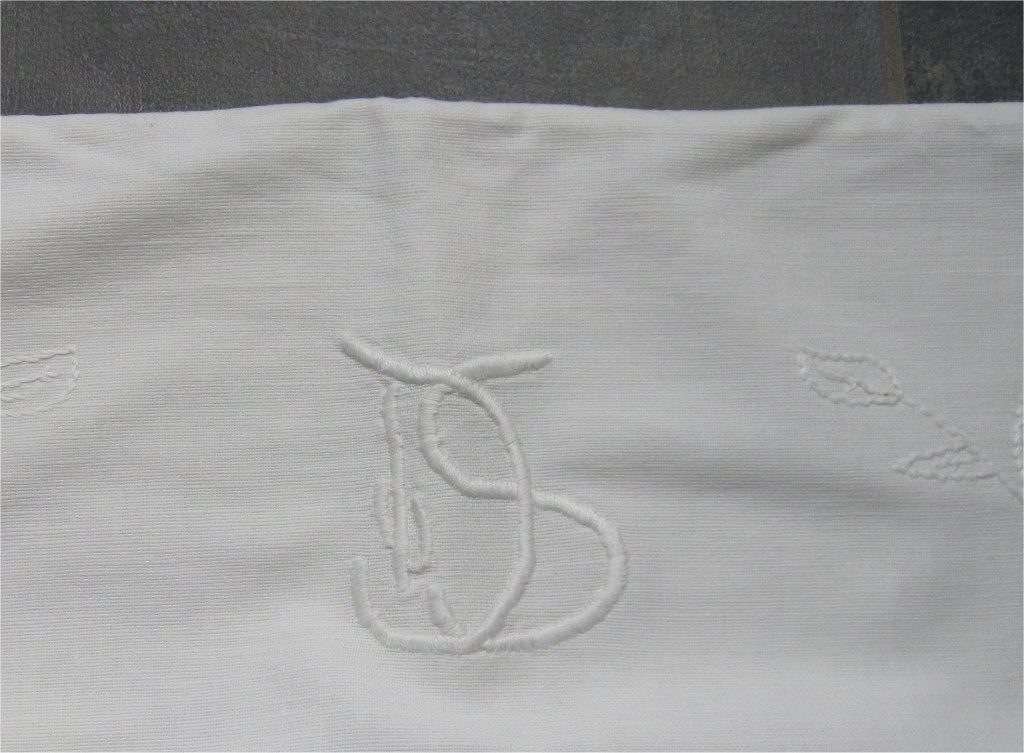 Antiek Frans linnen sloop met monogram, Antiek en Kunst, Ophalen of Verzenden