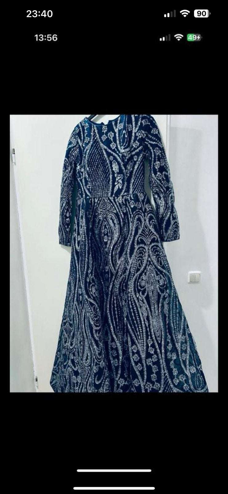 Mooi nieuw galajurk, Galajurk, Blauw, Maat 42/44 (L), Nieuw