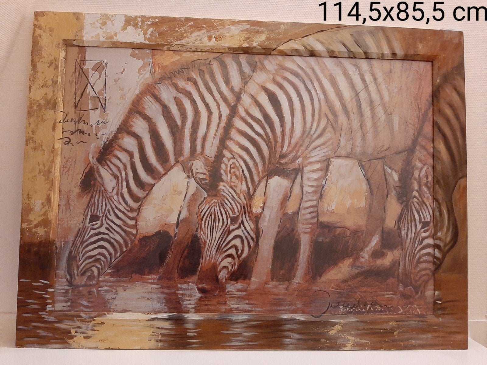 schilderij zebra's, Ophalen