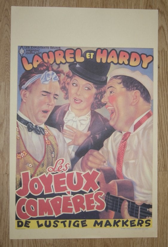 Filmposter Filmaffiche LAUREL et HARDY (57x37cm), Ophalen of Verzenden, A1 t/m A3, Film en Tv, Rechthoekig Staand