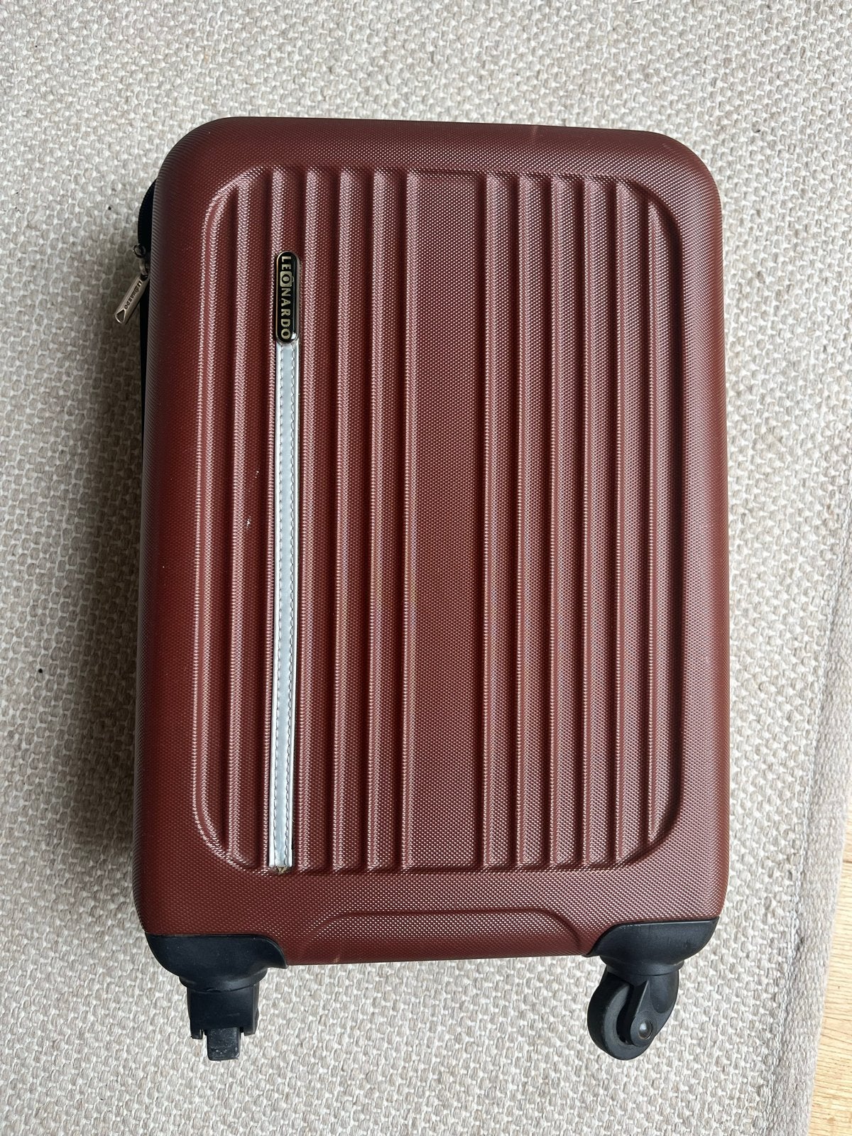 Reiskoffer Leonardo - 52x33x20 cm - Nette staat, 30 cm of meer, Bruin, Ophalen of Verzenden, Zo goed als nieuw