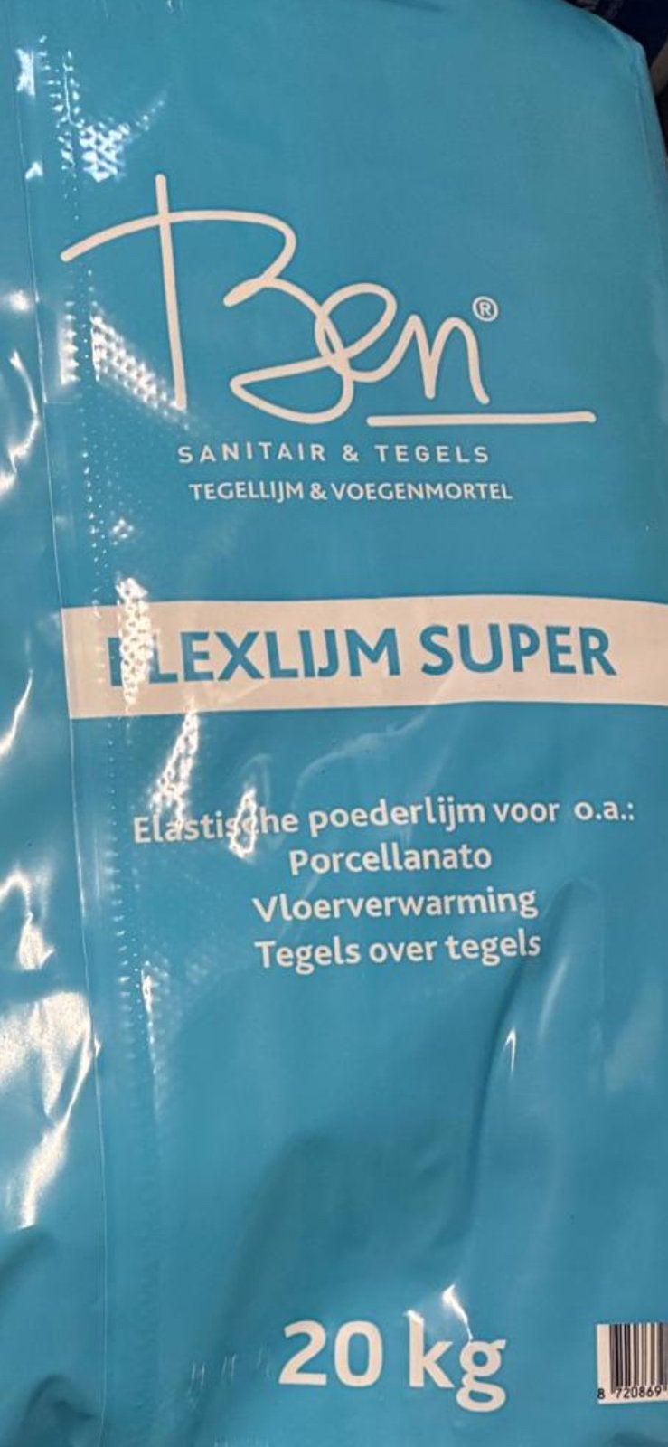 7 zakken a 20kg Tegellijm en voegenmortel, Ophalen, Overige typen, Minder dan 20 cm, Zo goed als nieuw