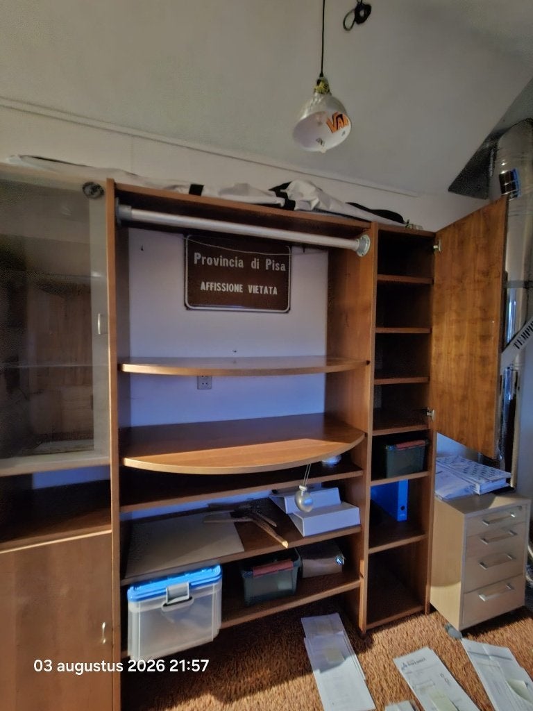 wandmeubel voor TV en met kastruimte, Ophalen, Gebruikt, 200 cm of meer, 150 tot 200 cm