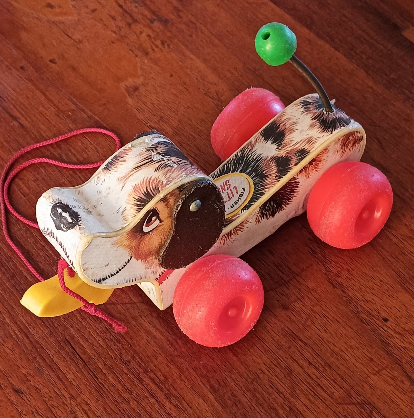Vintage Fisher-Price Little Snoopy trekhondje, Ophalen of Verzenden, Gebruikt, Duw- of Trekspeelgoed, Met geluid