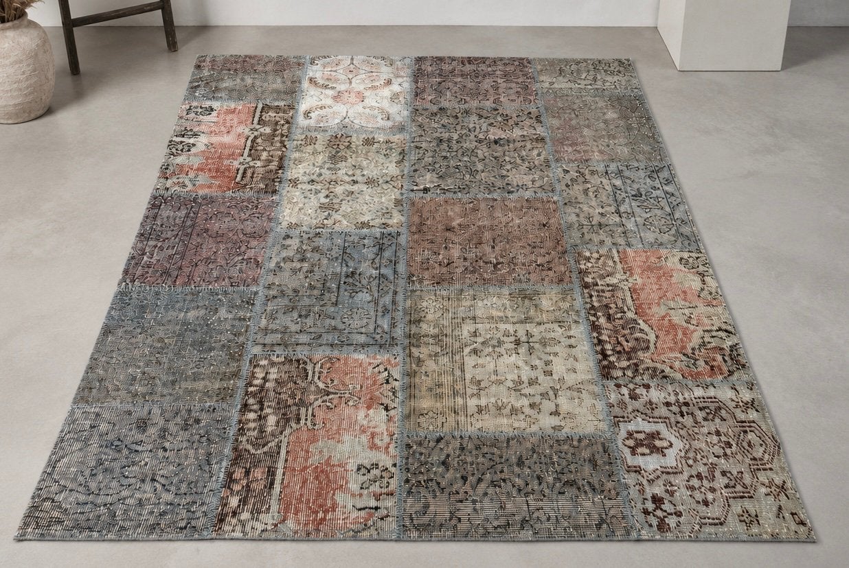 IKEA SILKEBORG wollen  Vloerkleed 235  170 cm – Patchwork, Huis en Inrichting, Ophalen, Blauw, 150 tot 200 cm, 200 cm of meer