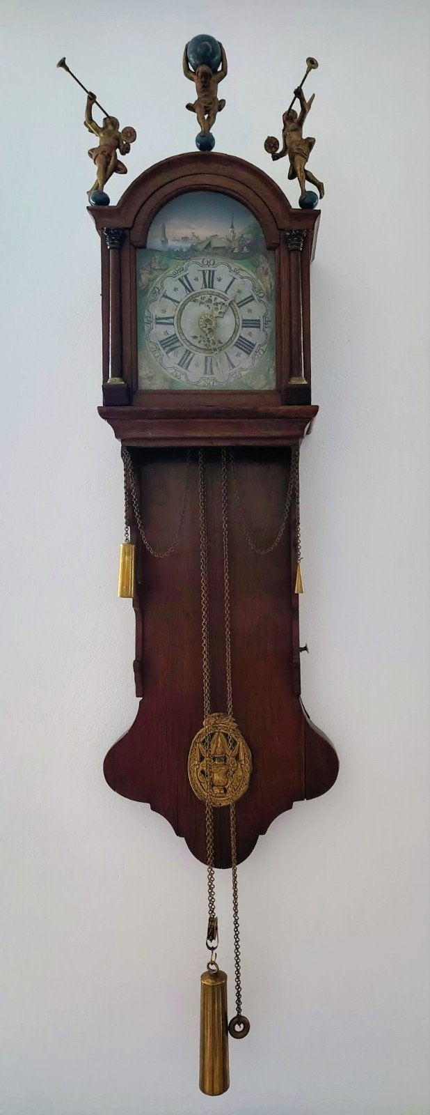 Antieke Friese Staartklok rond 1850, werkend, Ophalen
