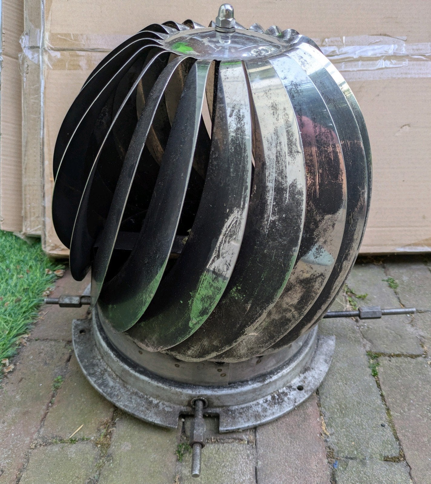 Schoorsteenkap RVS rookkanaal spinner, Ophalen