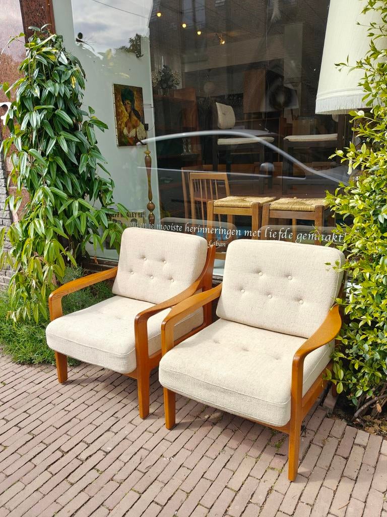 Grete Jalk / France & Søn fauteuil twee stuks beschikbaar, Gebruikt, 75 tot 100 cm, Hoofdstraat 70 Terborg, Devintagerie