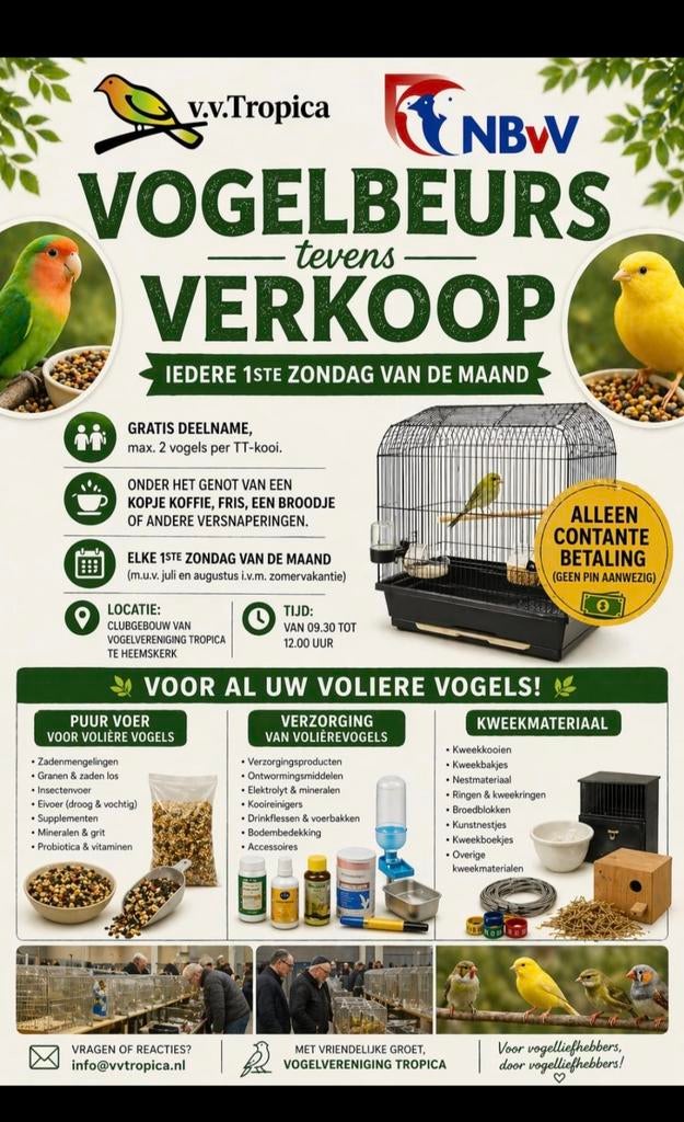 Vogelbeurs zondag 3 Mei 2026, Meerdere dieren, Parkiet