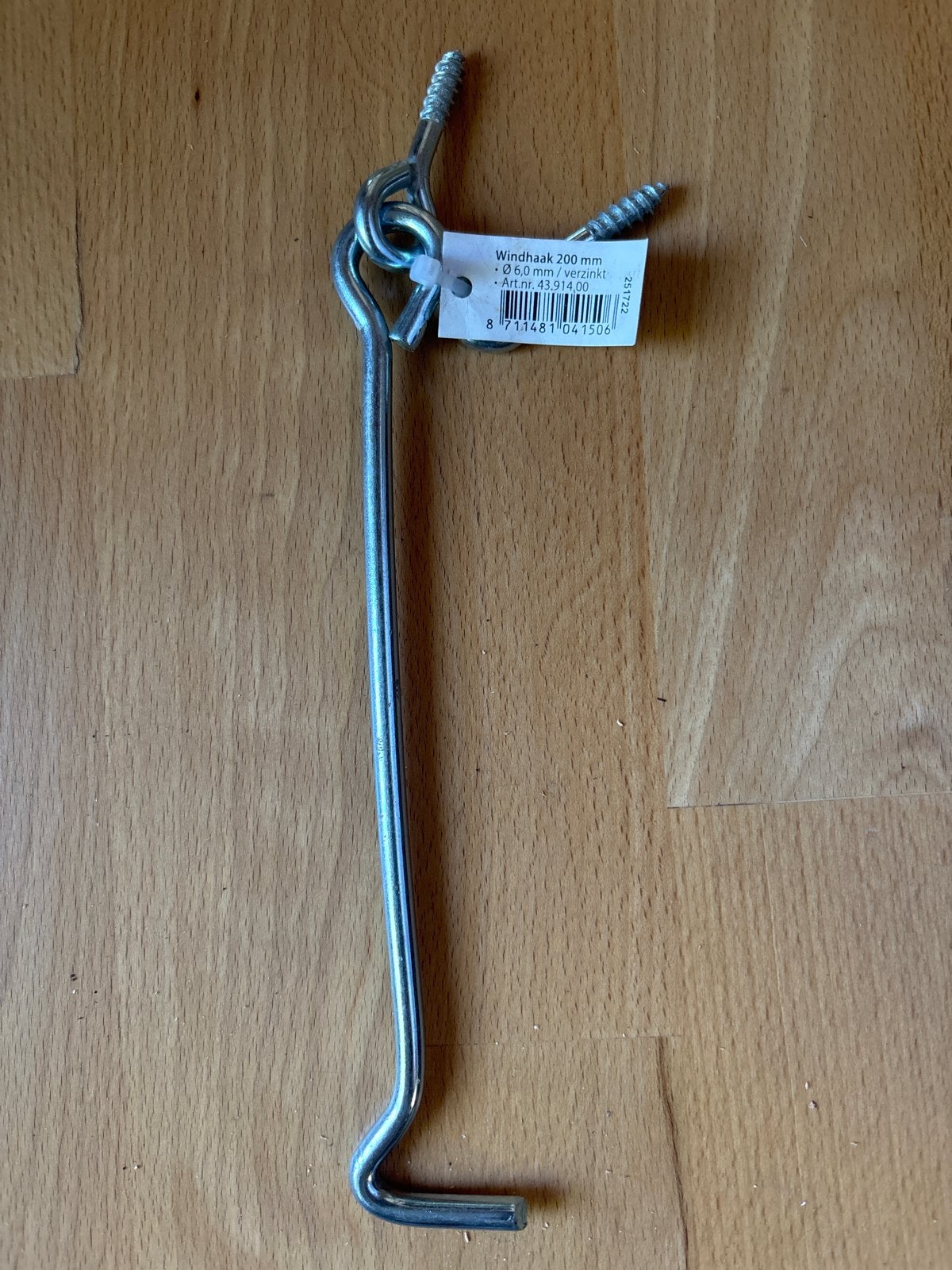 Windhaak 200 mm verzinkt - Nieuw, Ophalen of Verzenden, Nieuw, IJzer, Schuif of Grendel