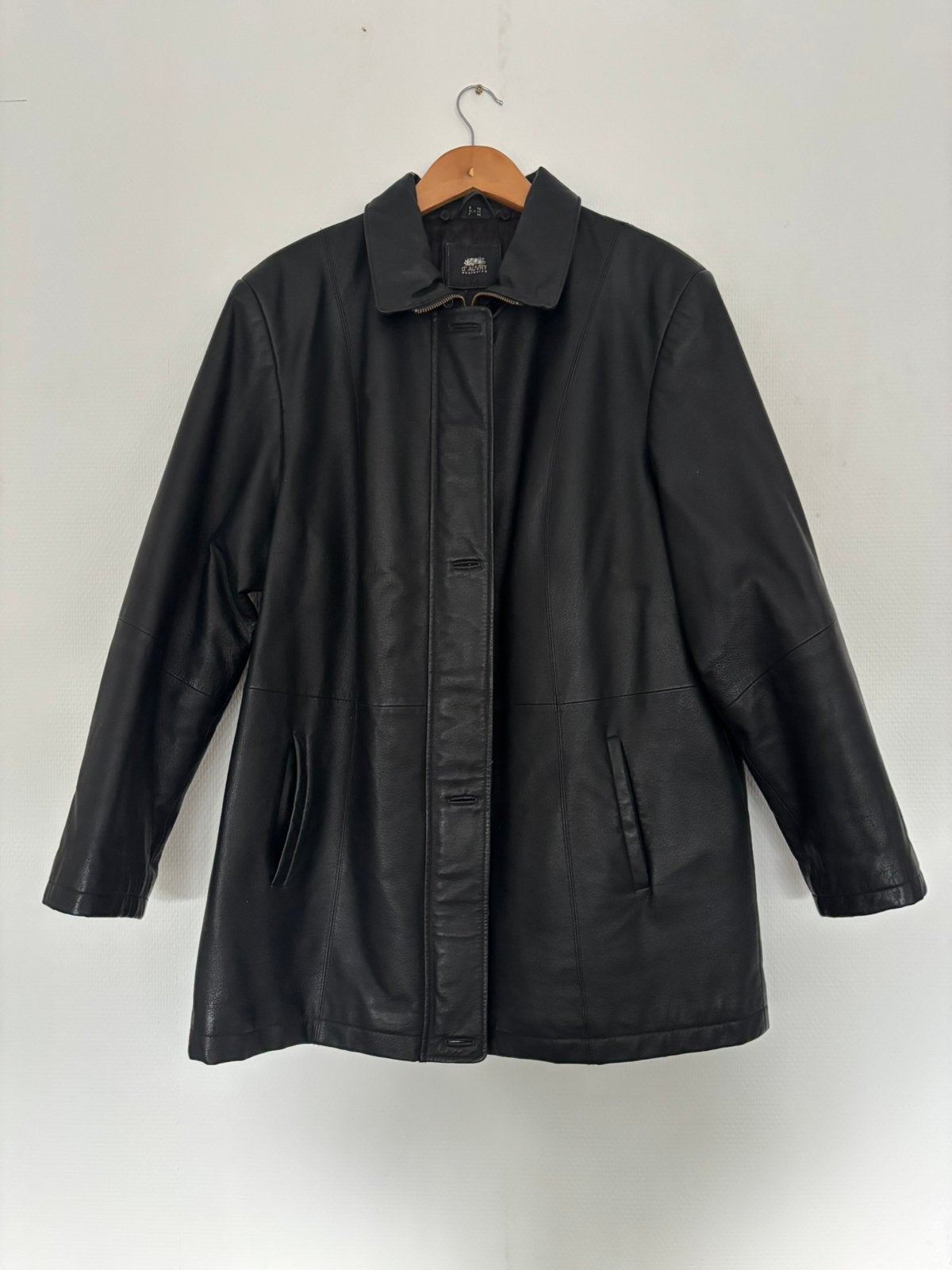 Leren jas gevoerd, Kleding | Heren, Jassen | Winter, Verzenden, Zo goed als nieuw, Maat 52/54 (L), Zwart