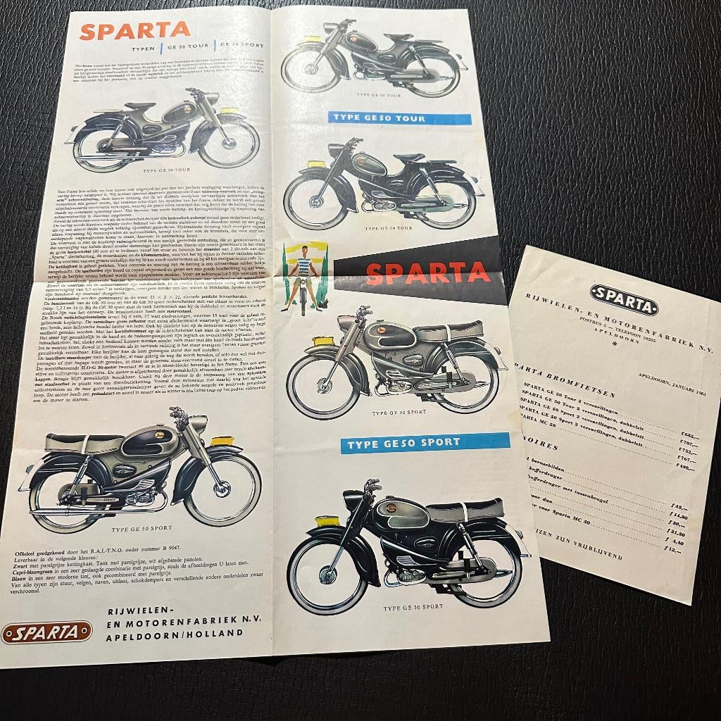 SPARTA 1961 (#21) Bromfiets folder, Ophalen of Verzenden, Gelezen, Folder