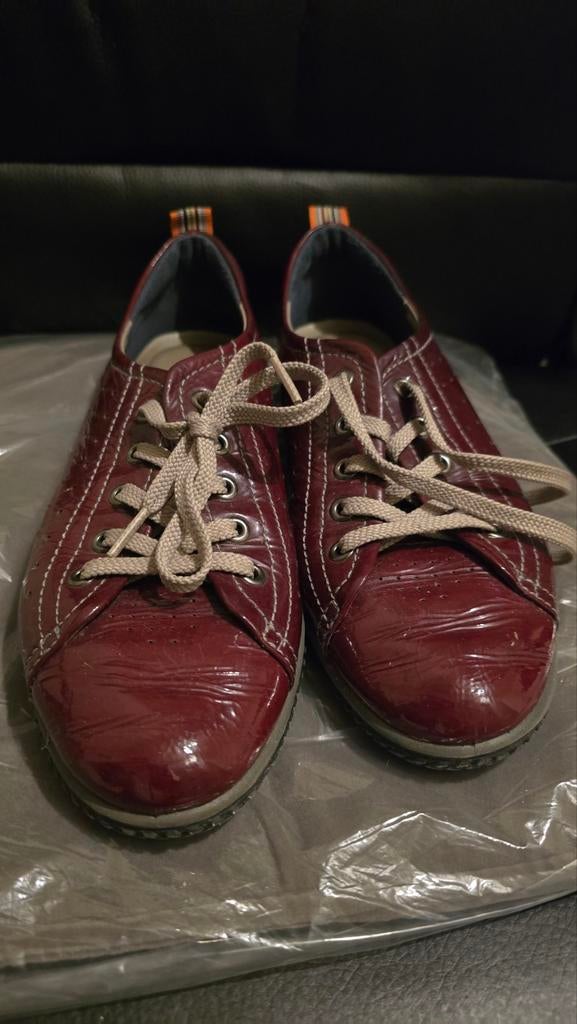 ECCO Soft 7 Burgundy Patent Leather Sneakers (maat 41), Ophalen of Verzenden, Zwart, Sneakers of Gympen