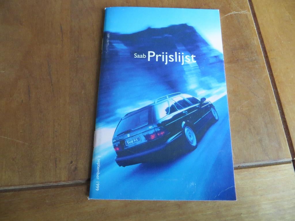 Prijslijst Saab 1999, Saab 9-3, Saab 9-3 Cabrio, Saab 9-5, Ophalen of Verzenden, Zo goed als nieuw, Overige merken, Saab
