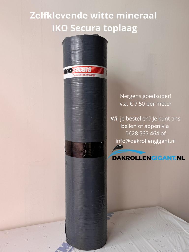 IKO Secura zelfklevende witte mineraal, Ophalen, Overige materialen, Info@dakrollengigant.nl, Zwart
