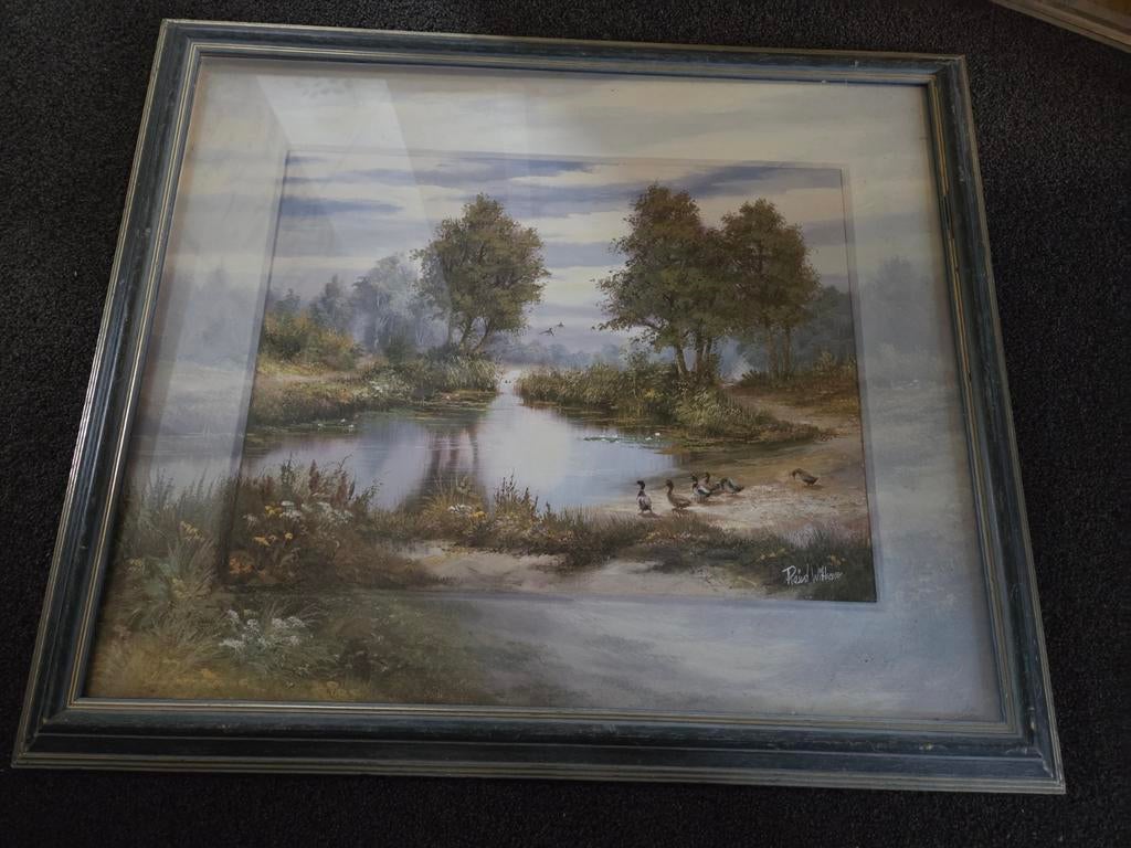 Reproductie van Reint Withaar - Landschap met eenden, Antiek en Kunst, Ophalen of Verzenden