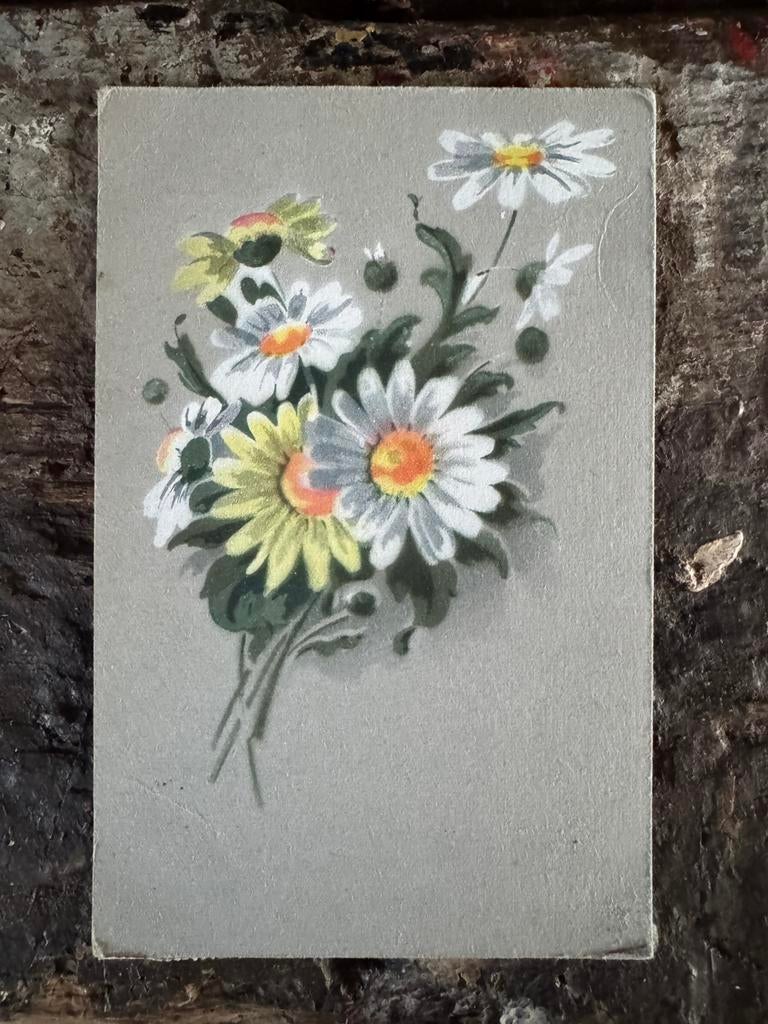 Oude kaart, bloemen, 1918, Ophalen of Verzenden, Voor 1920