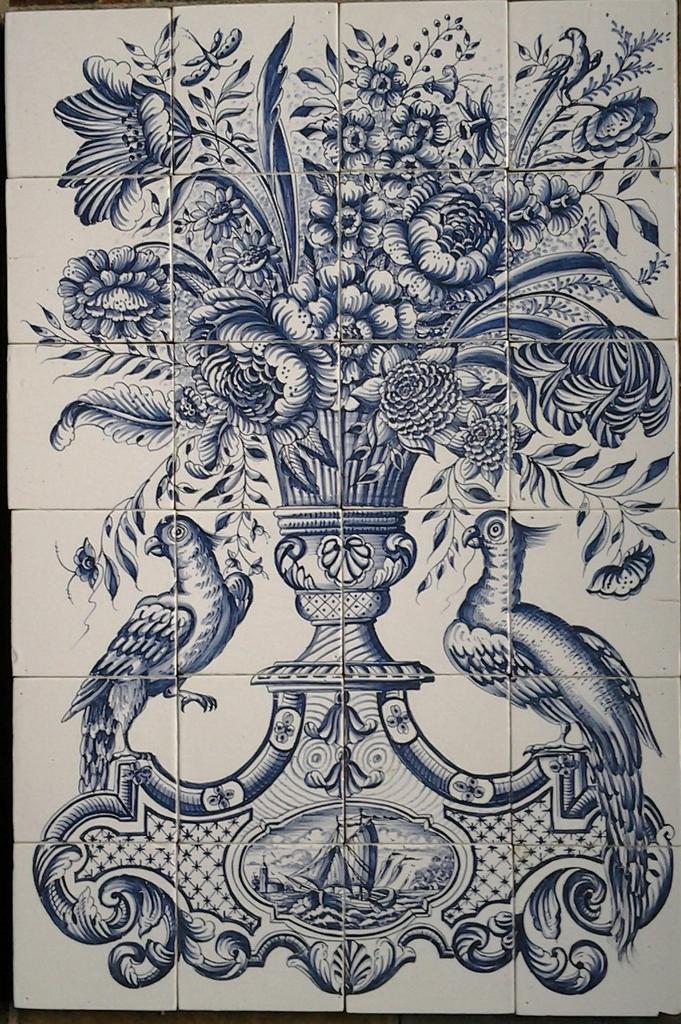 Oude tegels en Friese witjes en  Tableau,s  MakkumOudestijl, Ophalen, Gebruikt, Hardsteen, Minder dan 20 cm