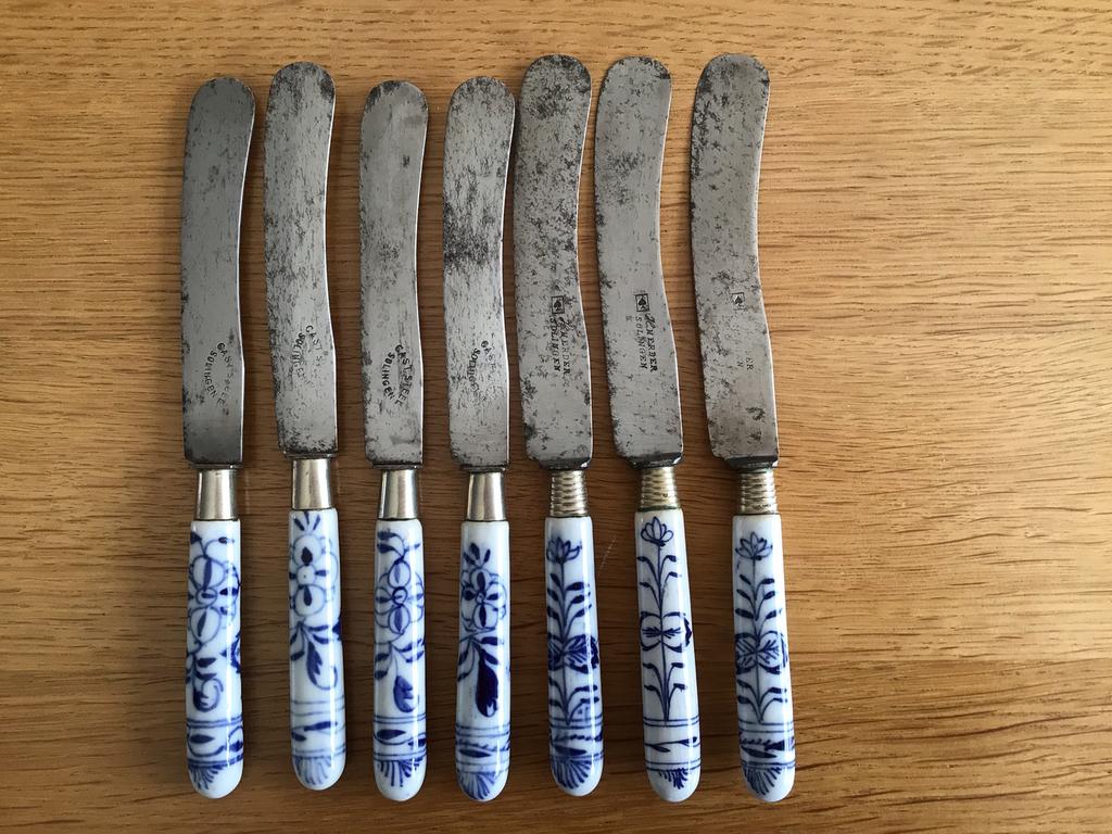 7 stuks Antieke mesjes, Antiek en Kunst, Antiek | Bestek, Ophalen of Verzenden