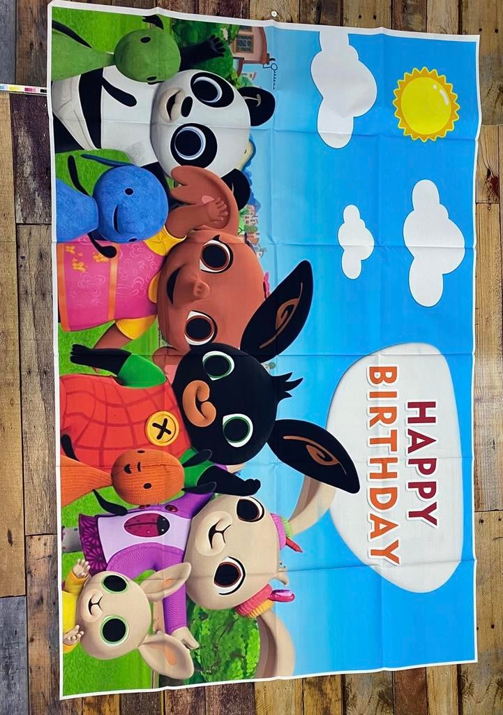 Bing en vriendjes achtergronddoek 80cm x 120cm, Hobby en Vrije tijd, Feestartikelen, Verzenden, Nieuw, Versiering, Verjaardag