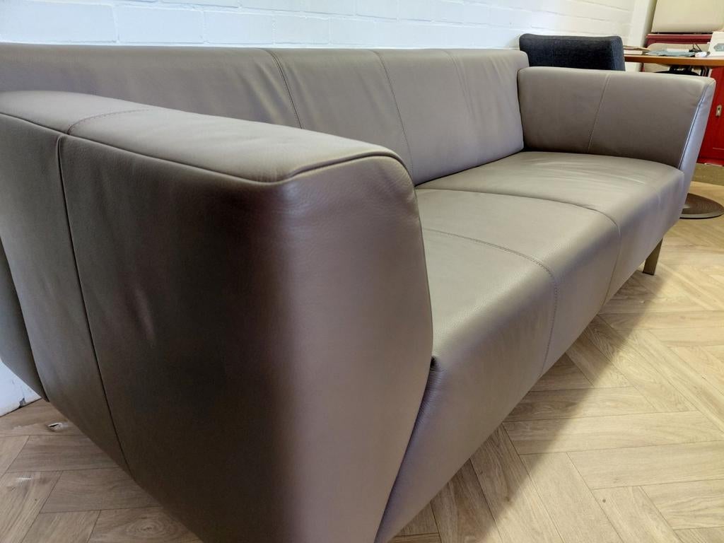 Rolf Benz 318 Linea | 2,5 zits | Taupe leer, Modern design, Gebruikt, Info@andriesign.nl, 150 tot 200 cm