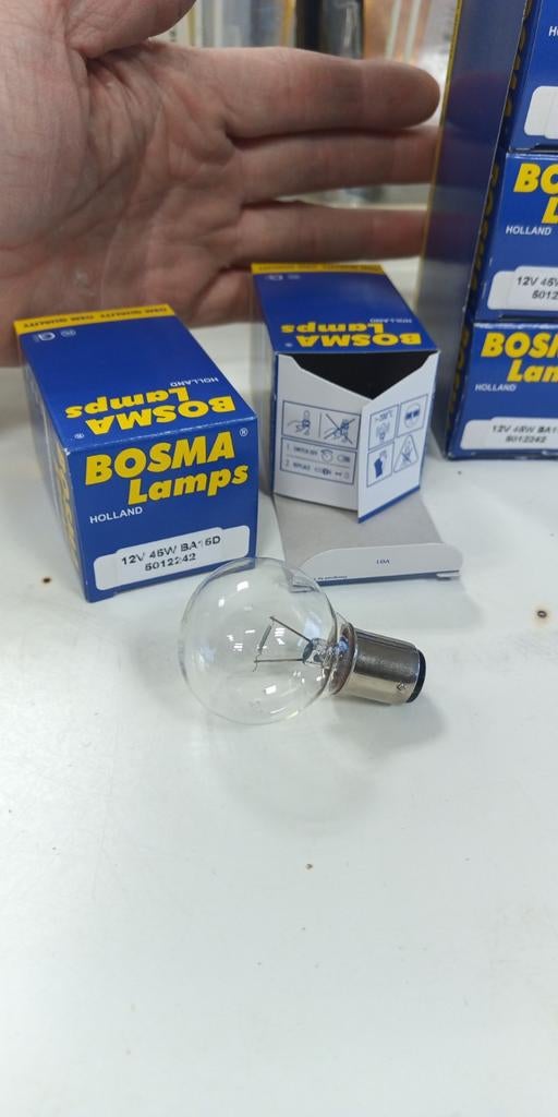 Bosma BA15D 12V 45W Lampen - Oldtimer, Motor, Scooter, Ophalen of Verzenden, Nieuw, Universele onderdelen