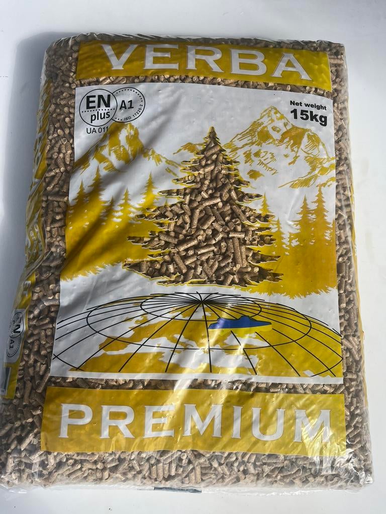 Verba wit 100% naaldhout pellets En/plus A1, Tuin en Terras, Haardhout, Blokken, Overige houtsoorten, Minder dan 3 m³, Ophalen of Verzenden