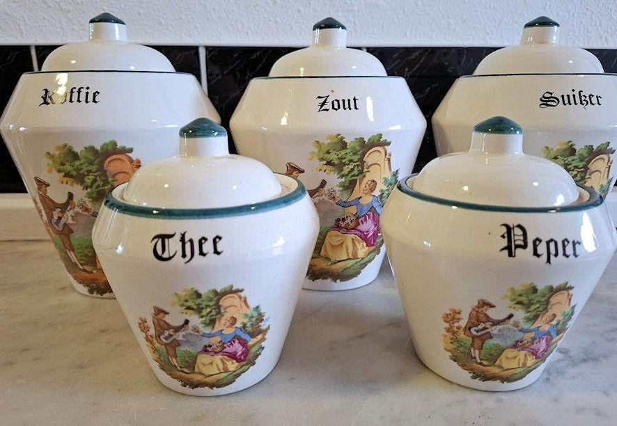 Brocante Aardewerk Voorraadpotten - 10 delig, Ophalen of Verzenden