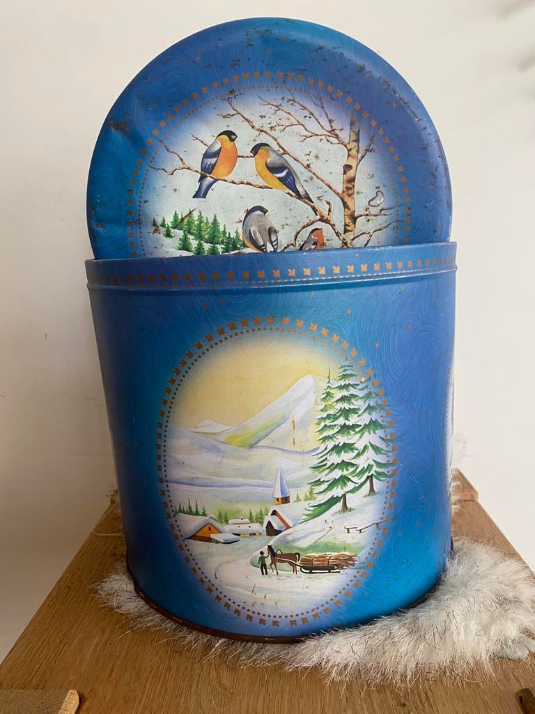 Leuk groot vintage koekblik, Verzamelen, Blikken, Zo goed als nieuw, Ophalen of Verzenden