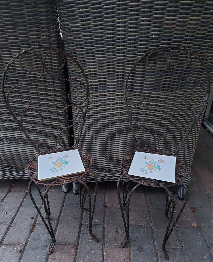 Mini bistrosetje franse stijl decoratie in tuin, Ophalen of Verzenden