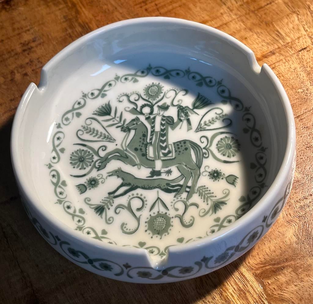 Vintage asbakje groen Königl.pr.Tettau asbak 11,5 diameter, Ophalen of Verzenden