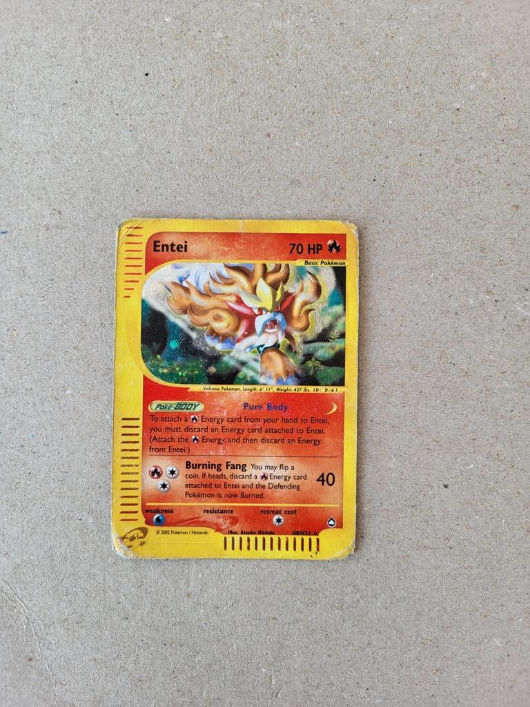 Entei Pokémon kaart h8/h32, Ophalen of Verzenden, Gebruikt, Losse kaart