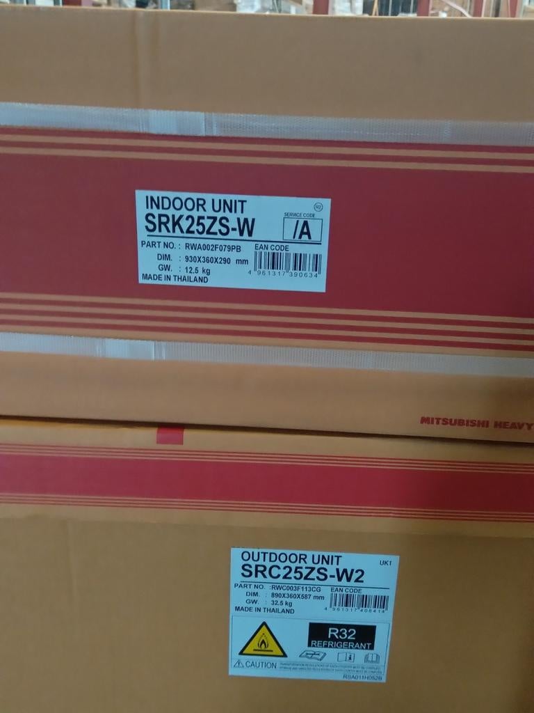 warmtepoomp Mitsubishi heavy industries srk-src25zs-w airco, Ophalen of Verzenden, Nieuw