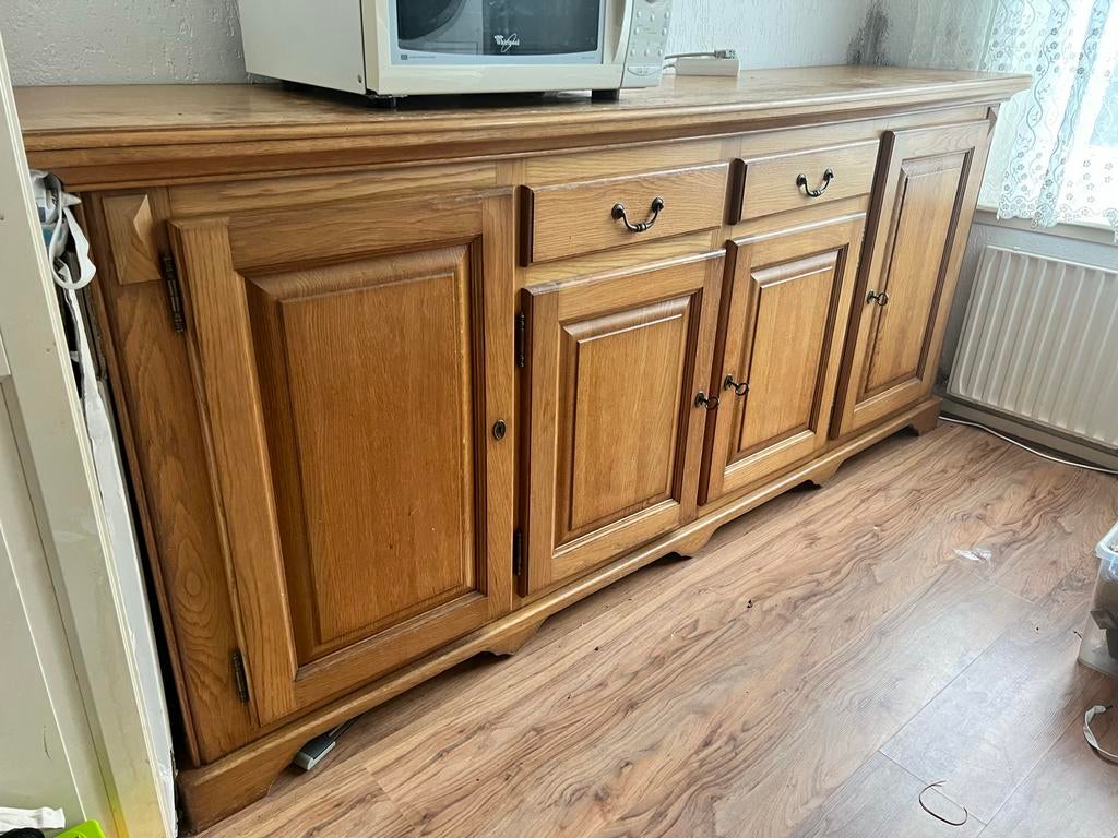 Mooi eikenhouten dressoir, Huis en Inrichting, Kasten | Buffetkasten, Ophalen, Gebruikt, 150 tot 200 cm, Eikenhout