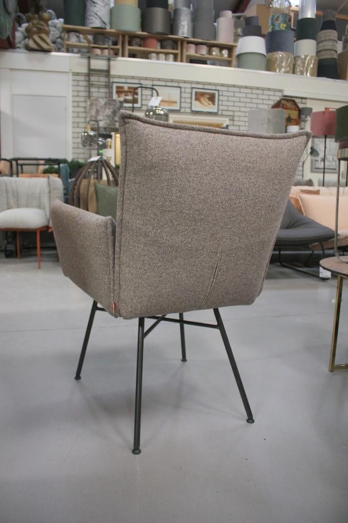Eetkamerstoel Sanne Jess Design metaal stof naturel beige, Ophalen, Overige kleuren, Zo goed als nieuw, Stof