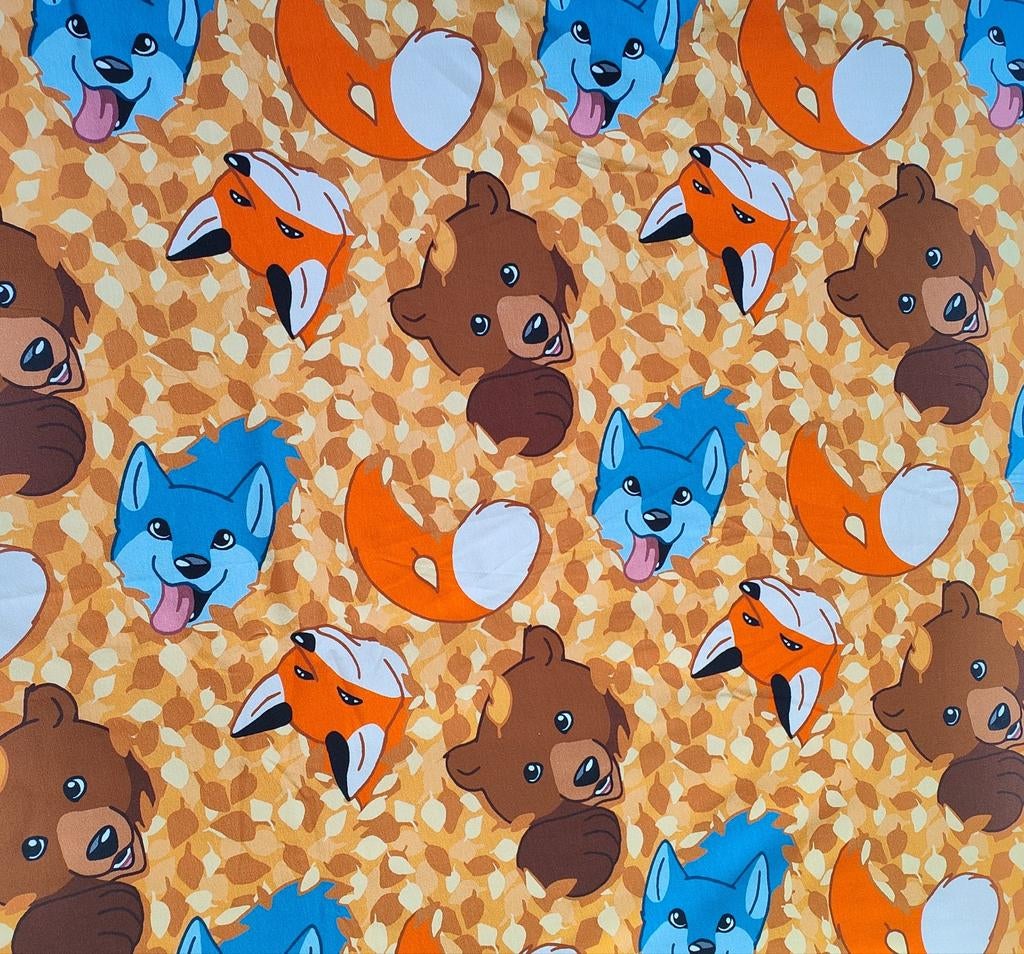 Katoen stof jersey tricot animal fun, 120 cm of meer, Nieuw, Ophalen of Verzenden, Katoen