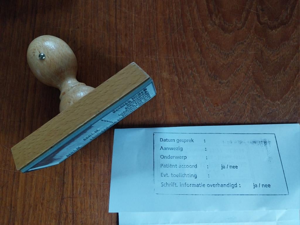 Houten Stempel in het Nederlands van Tante Brocante, Ophalen of Verzenden