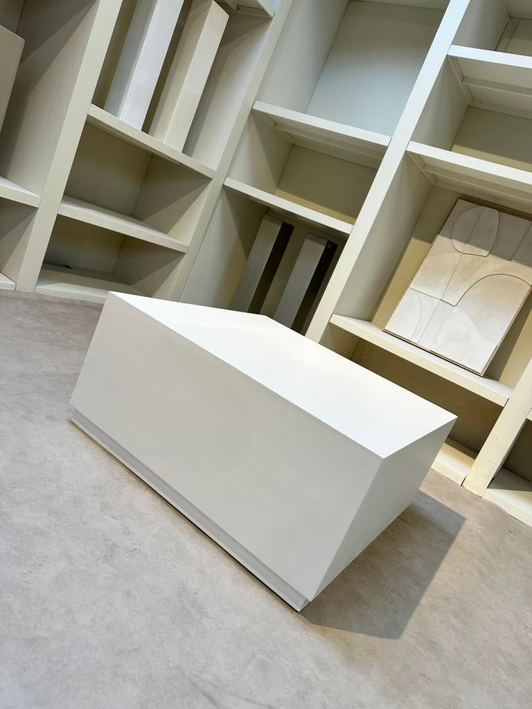 Salontafel Vierkant Cube Beton Cire Creme Wit