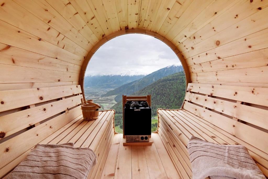 Sauna Panorama - Unieke Barrel Sauna!, Sport en Fitness, Sauna, Ophalen, Fins of Traditioneel, Wellnessandgarden, Nieuw