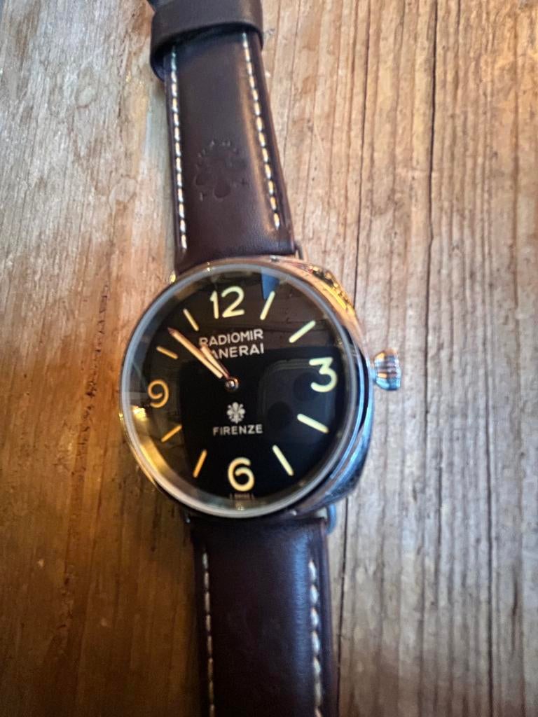 PANERAI FIRENZE, Sieraden, Tassen en Uiterlijk, Horloges | Heren, Leer, Staal, Polshorloge, Nieuw