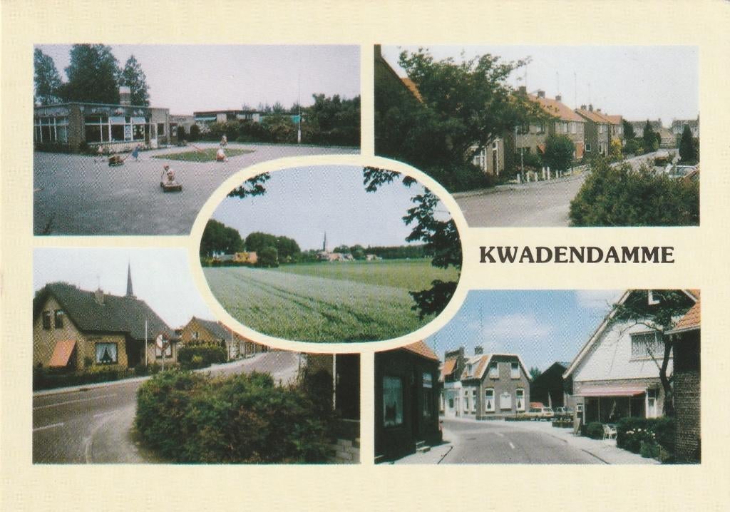 KWADENDAMME School Dorpsgezichten Panorama, Verzamelen, Ansichtkaarten | Nederland, Verzenden, 1980 tot heden, Gelopen, Zeeland