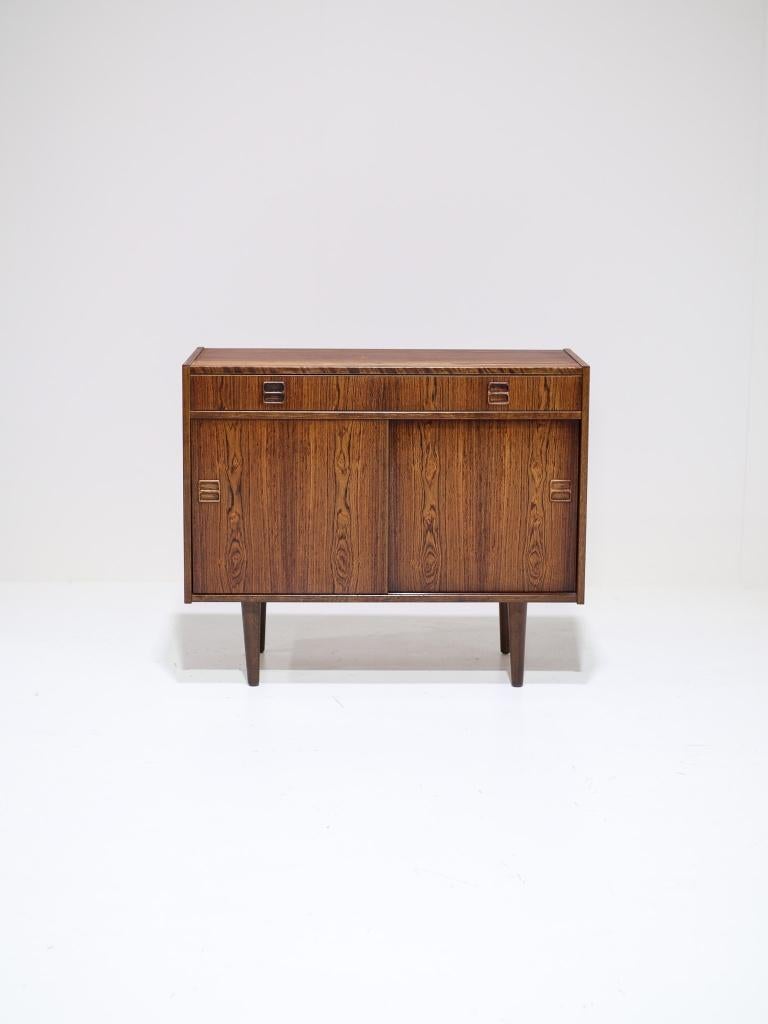 Kast met schuifdeuren en lade palissander Deens vintage, Ophalen, -, 1 of 2 laden, -