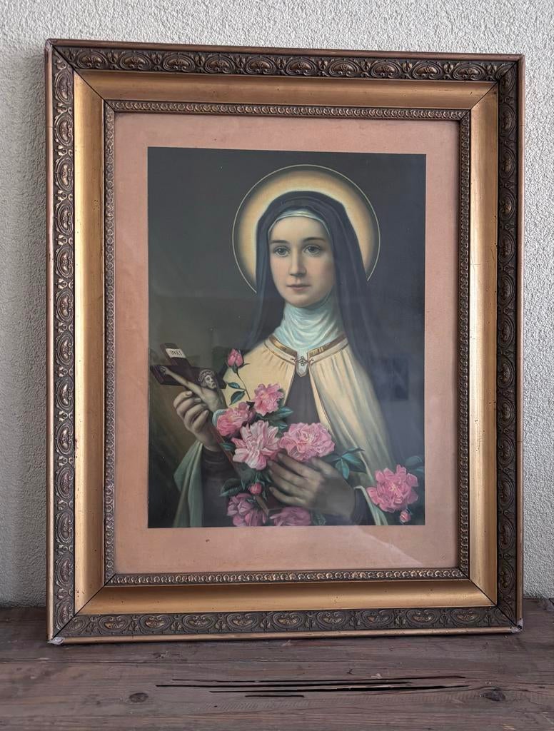 Heilige Theresia van Lisieux Prent in Lijst, Ophalen of Verzenden