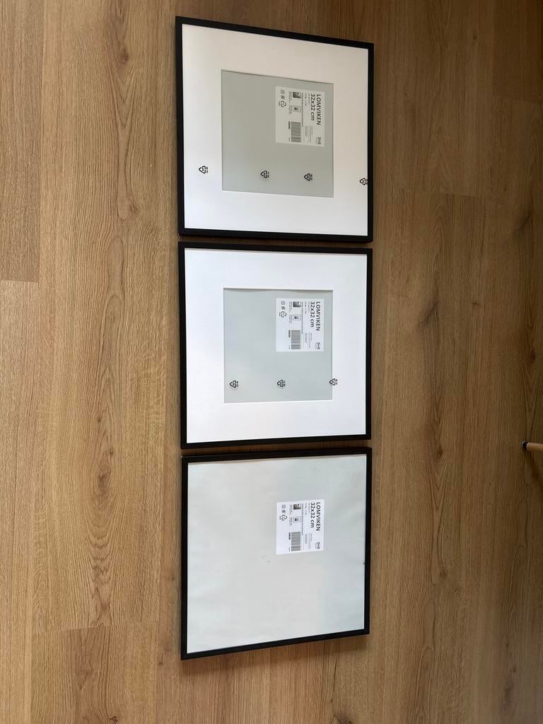 Ikea Lomviken fotolijsten 32x32 3 st., Minder dan 50 cm, Metaal of Aluminium, Ophalen of Verzenden, Zo goed als nieuw