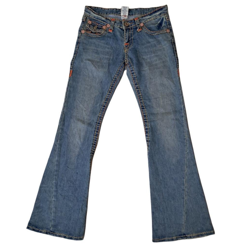 True Religion Joey Big T flare jeans W 28 / S / EU 36, Blauw, True Religion, Ophalen of Verzenden, Zo goed als nieuw