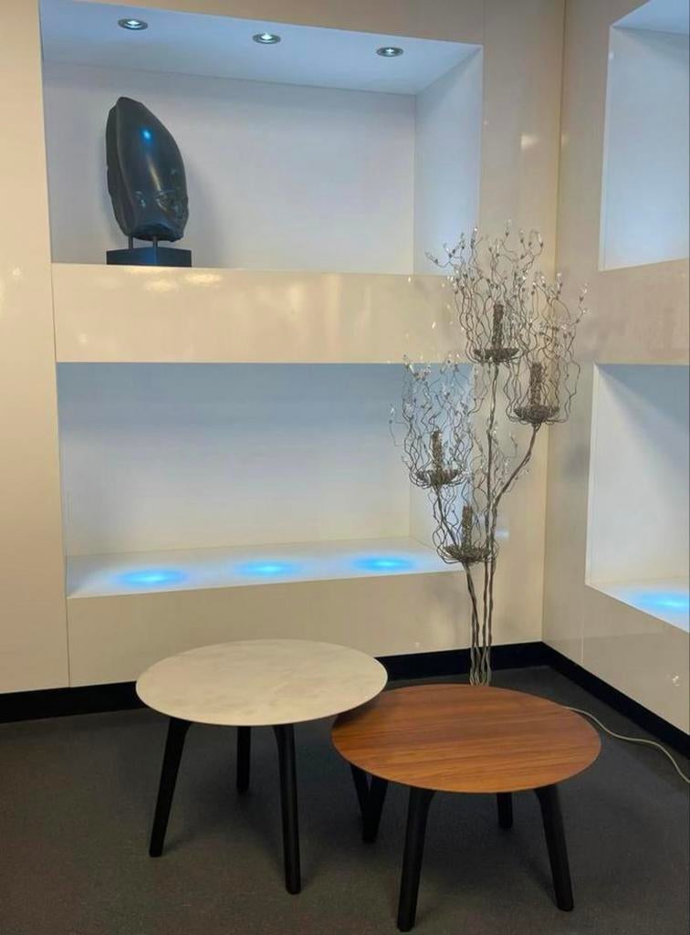 SALE Leolux Rolan salontafel set nieuw €2100,-, Ophalen, Nieuw, Rond, 50 tot 100 cm