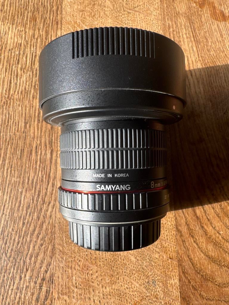 Samyang 8mm Fisheye Lens Canon EF - Zo goed als nieuw!, Ophalen of Verzenden, Zo goed als nieuw, Groothoek Fisheye-lens