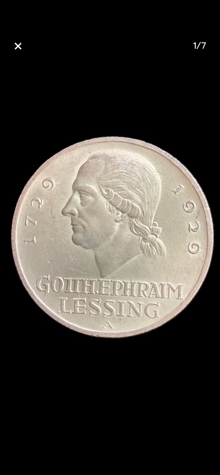1929 Duitse 3 Reichsmark Gotthold Ephraim Lessing Zilver, Ophalen of Verzenden, Losse munt, Zilver