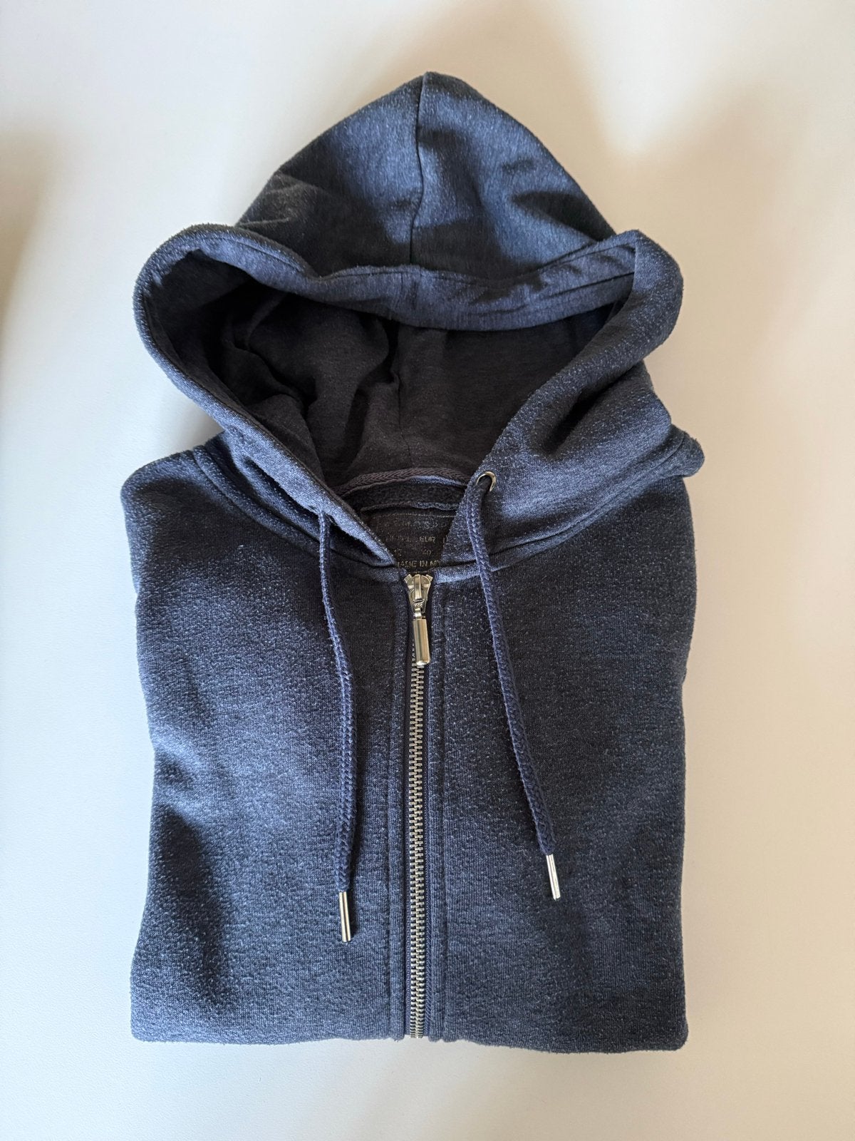 Donkerblauwe  hoodie met rits maat L, Kleding | Dames, Ophalen of Verzenden, Gedragen, Maat 42/44 (L), Blauw
